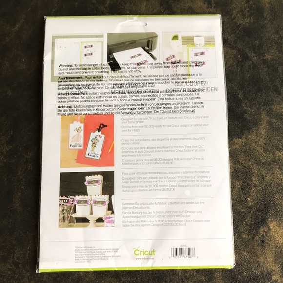 NWT Cricut Explore printable sticker paper 12 sheets custom stickers 8.5 X 11 - Picture 5 of 11